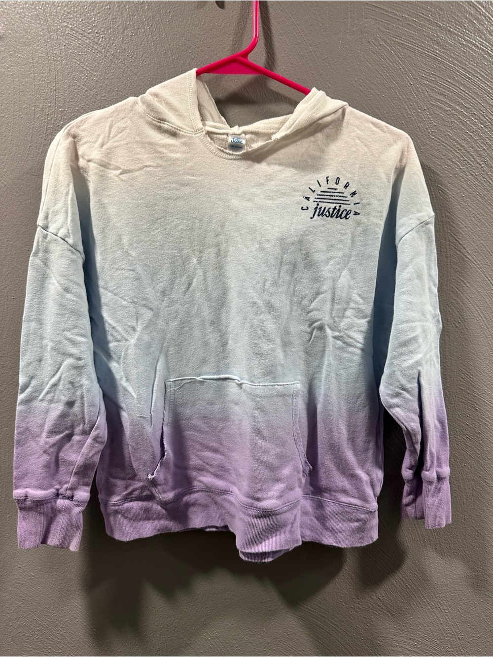 Justice Men's Ombre Crewneck Hoodie - Cream to Light Purple